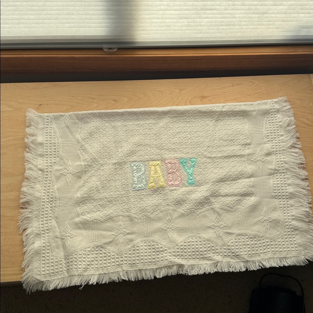 Baby Blanket White Christening Baptism